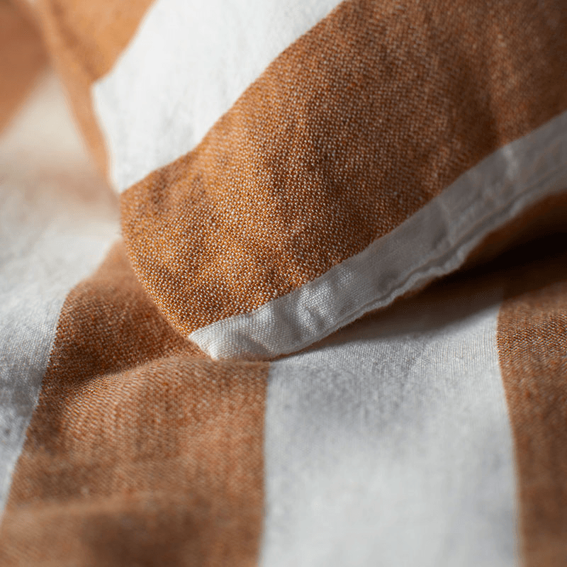 Cora Stripe Duvet Cover, King, Amber