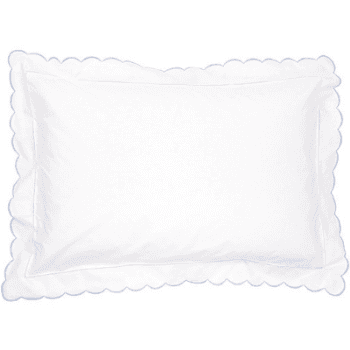 Scallop Oxford Pillowcase, Blue