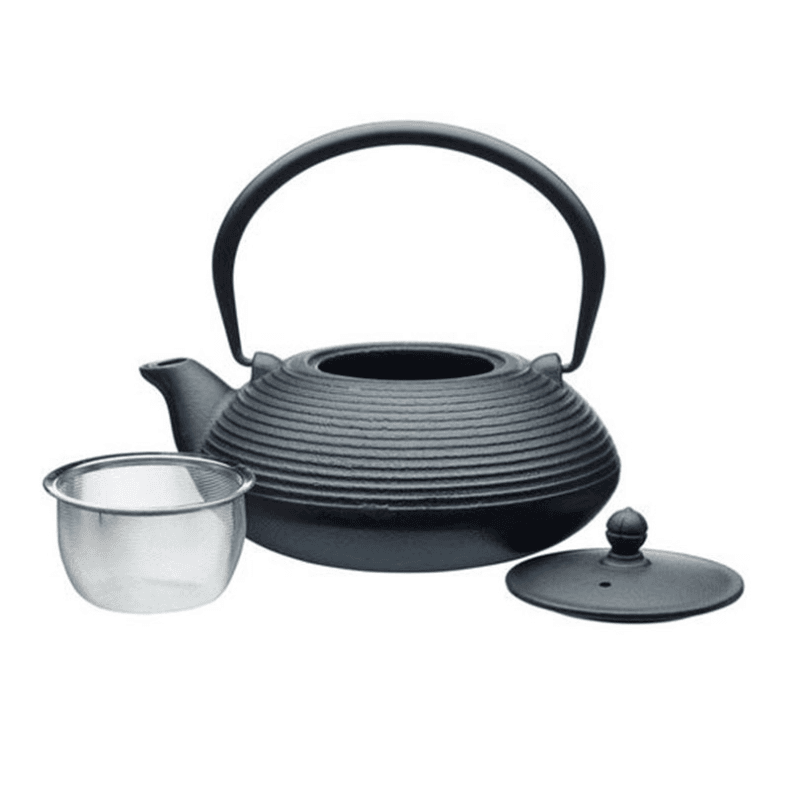Cast Iron Infuser Teapot, 5 Cup, Black