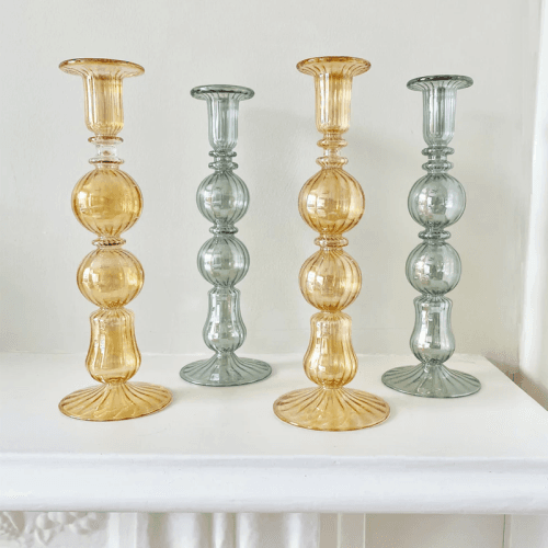 Image showing the Ombo Candlestick, H24cm, Green product.