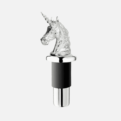 Image showing the Unicorn Silver Plated Bottle Stopper, 10 x 3.5cm, Silver product.
