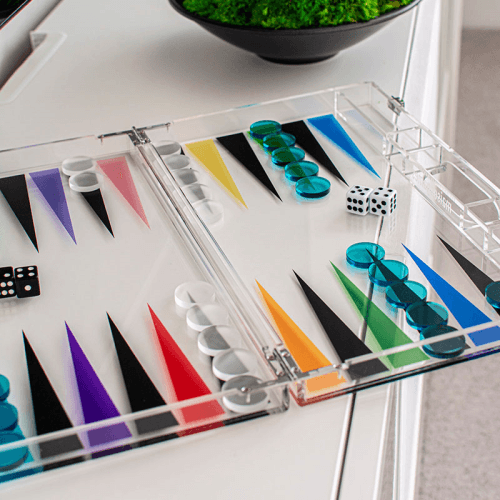 Image showing the Rainbow Backgammon Board, L45 x W38cm, Multi product.
