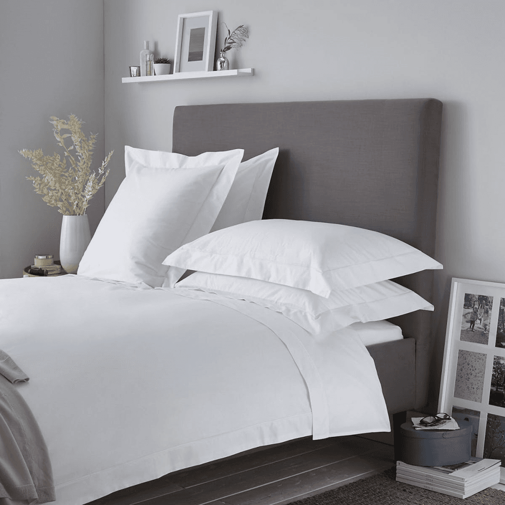 Savoy - 400 Thread Count Egyptian Cotton King deep fitted sheet, W150 x L200 x D34cm, White