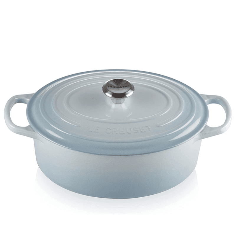 Signature Cast Iron Oval casserole, 25cm - 3 litre, Coastal Blue