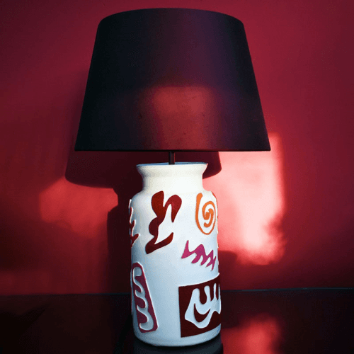 Image showing the Fango Table Lamp, H36cm, Red & Orange product.