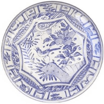Gien- Oiseau Bleu, Dessert Plate, Set of 4