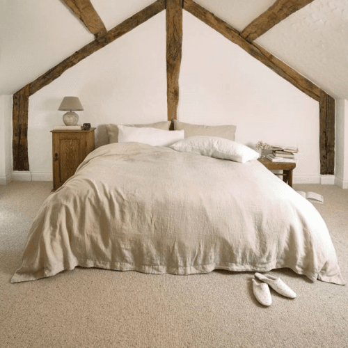 Image showing the Linen King Size Duvet Cover, Almond product.