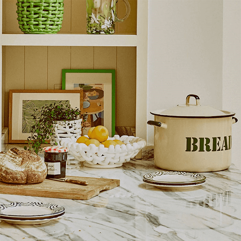 Juicy Basketweave Bowl, D31cm, White