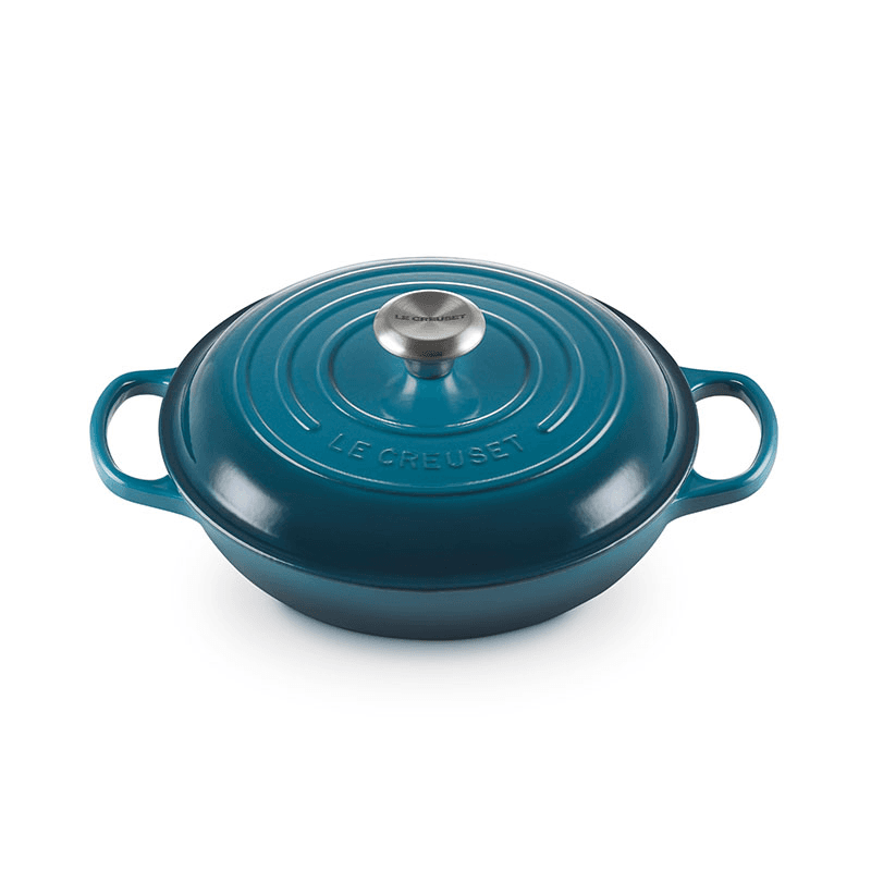 Signature cast iron Shallow casserole, 26cm/2.2L, Deep Teal
