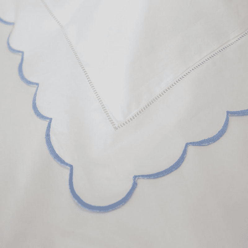 Scallop Standard Pillowcase, Blue