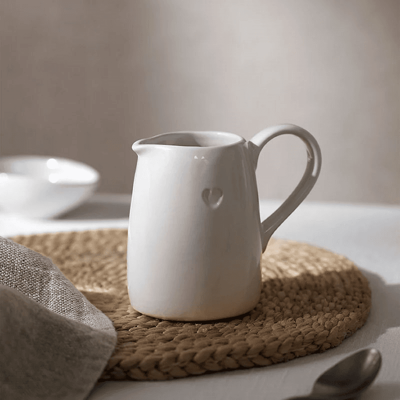 Bourton Heart Jug, White