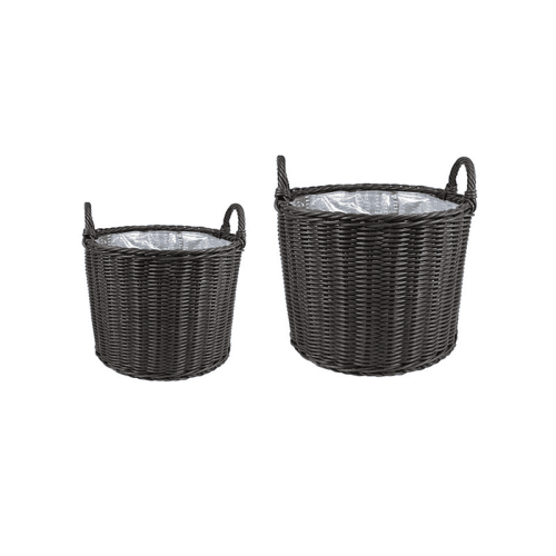 Image showing the Polyrattan Set of 2 Lined Planters, Willow product.