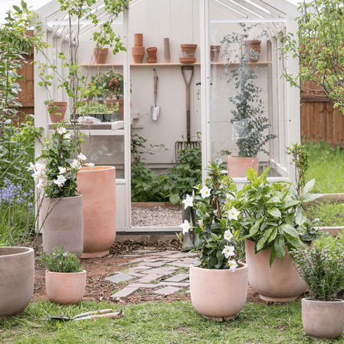 Image showing the Cartmel Set of 2 Vase Planters, H65cm, Terracotta product.