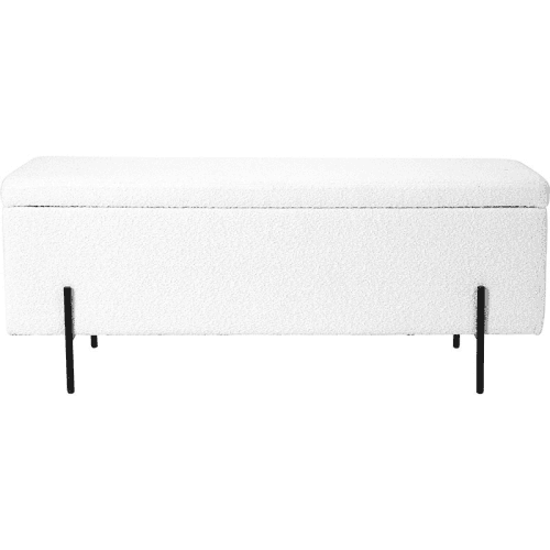 Image showing the Catania Boucle Storage Bench, White product.