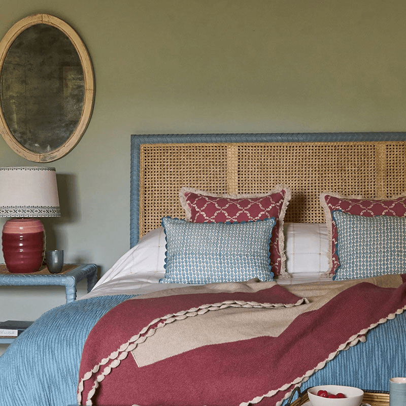 Pavillion Super King Wooden Headboard, Blue