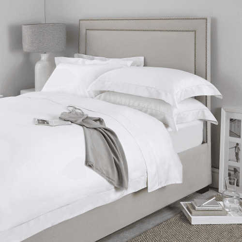 Image showing the Connaught - Silk Cotton Sateen Super king deep fitted sheet, W180 x L200 x H34cm, Chalk product.
