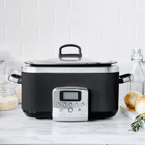 Image showing the Non-Stick Slow Cooker, 6L, Black product.