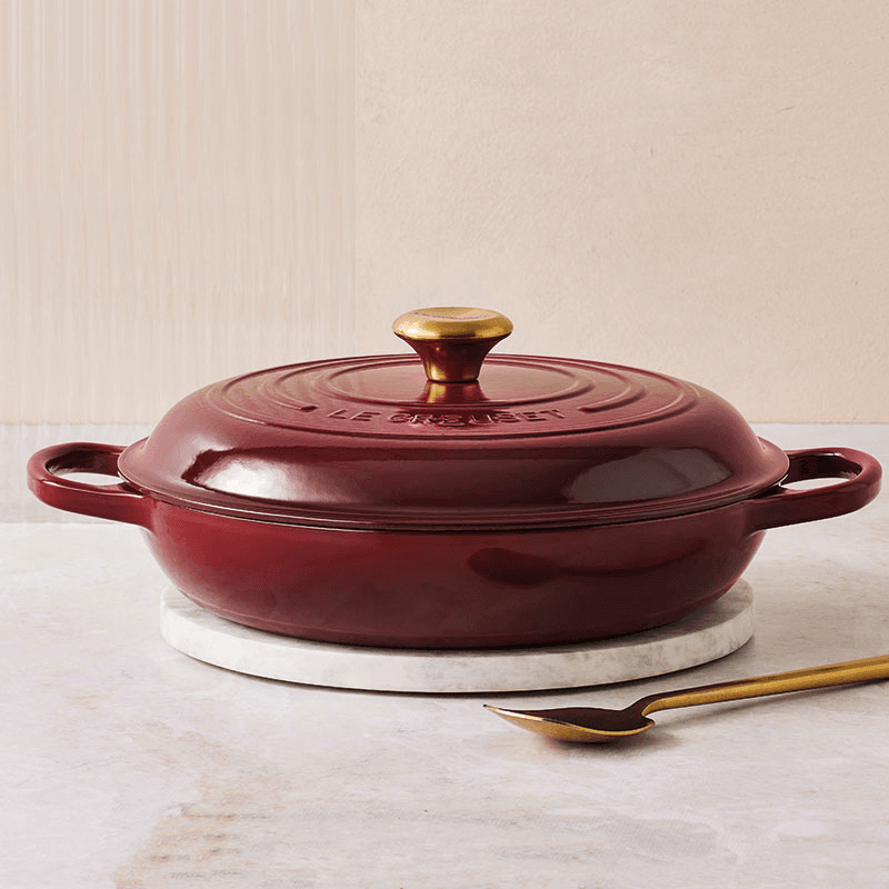 Signature Cast Iron Shallow Casserole, 30cm, Garnet