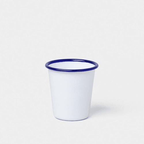 Image showing the Tumbler, White With Blue Rim product.