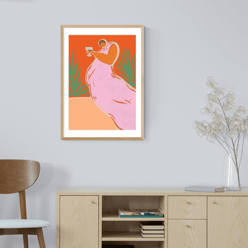 Image showing the Art Guava Wine Time Print, Multi product.
