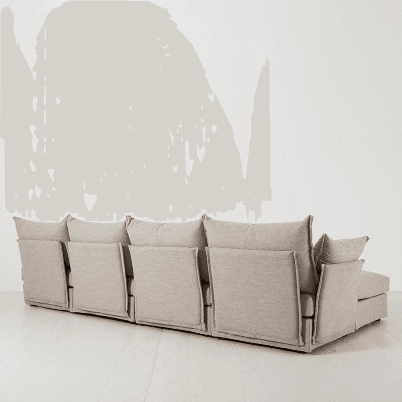 Model 06 Linen 4 Seater Sofa With Chaise, Pumice
