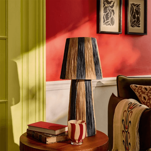 Image showing the Bridget Table Lamp with Shade, H57cm, Warm Natural & Blue product.