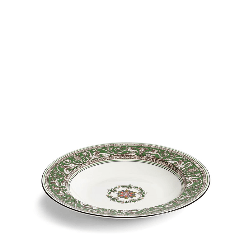 Florentine Rim Soup Bowl, D22.8cm, Verde