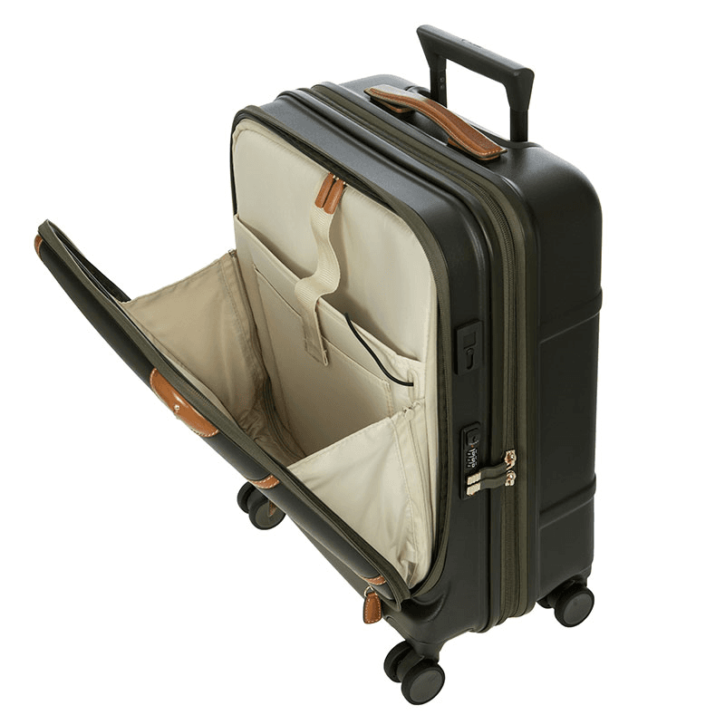 Bellagio Carry-On Suitcase with Front Pocket, H55 x L38 x W23/27cm, Olive