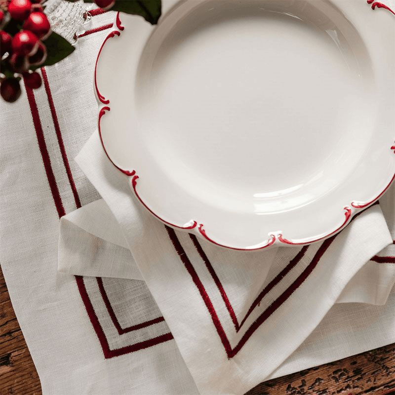 Sophie Classic Two Cord Napkin, 50cm, Burgundy
