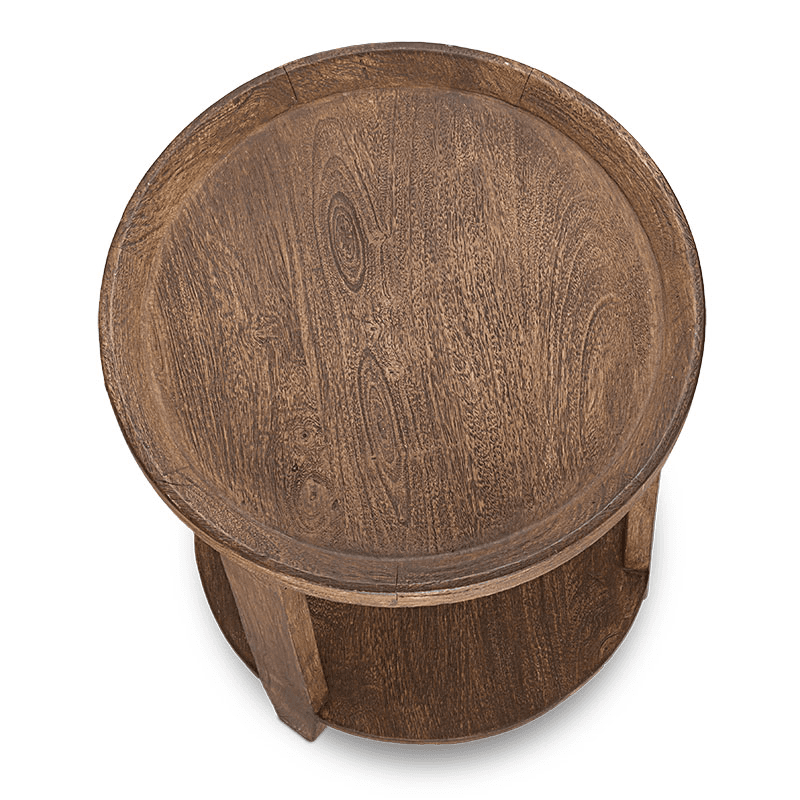 Triveni Mango Wood Side Table, Walnut