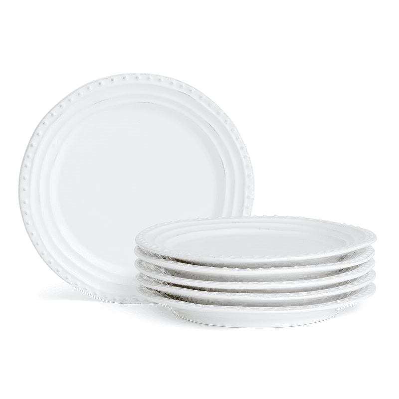 Bowsley Set of 6 Side Plates, D20cm, White