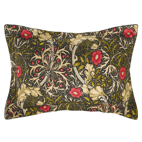 Image showing the Morris Seaweed Duvet Cover Set, Double, Black product.