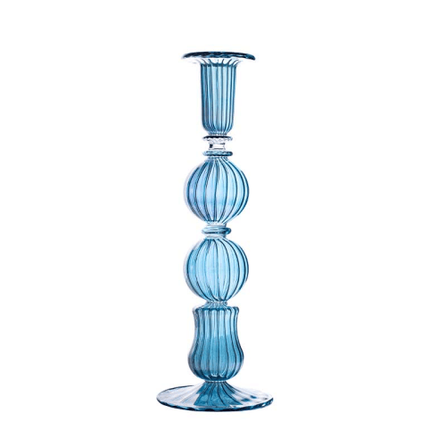 Image showing the Ombo Candlestick, H24cm, Blue product.