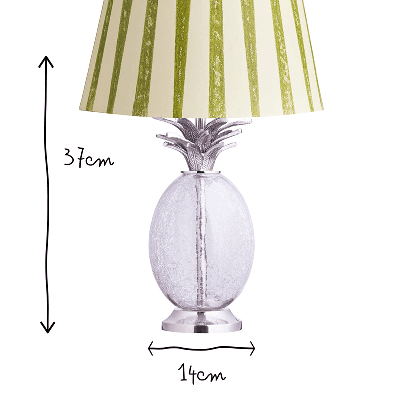 Carmen Crackle Glass Table Lamp, H37cm, Nickel
