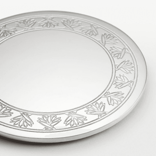 Image showing the Rochester Set of 4 Engraved Silver Coasters, H4.3 x W12.8  x D13cm, Silver product.