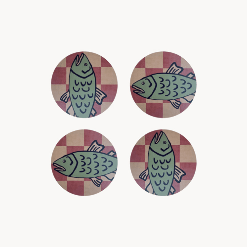 Image showing the Poisson Set of 4 Coasters, D10cm, Multi product.