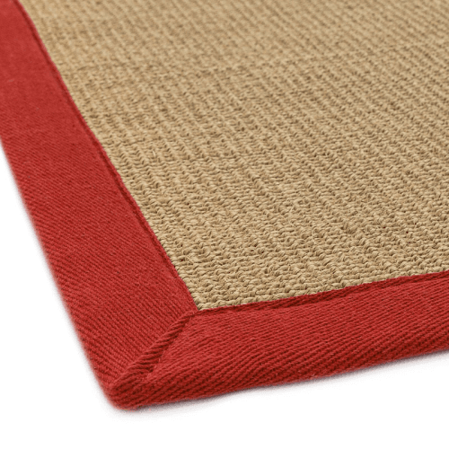 Image showing the Sisal linen border runner, 200 x 300cm, red product.