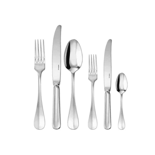 Image showing the Baguette Table Set for 6 People, 36 Pieces: 6 table spoons, 6 table forks, 6 table knives, 6 dessert forks, 6 dessert knives, 6 tea spoons, Stainless Steel product.