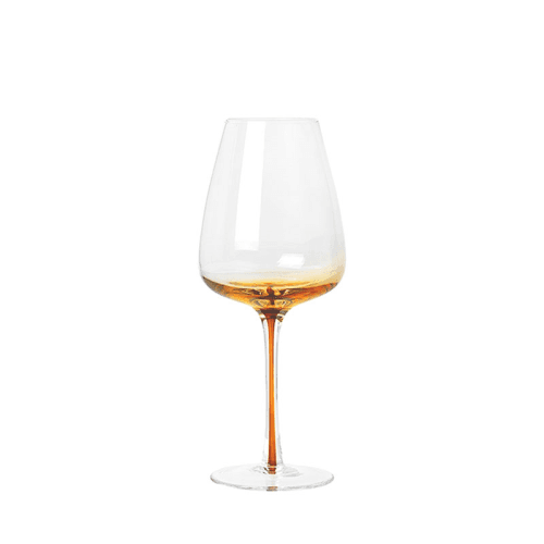 Image showing the Mouth Blown Red Wine Glass, H22.5cm, Amber product.