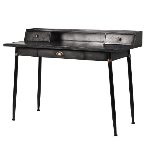 Image showing the 2 drawer desk, H87.5 x W120 x D51cm, Black product.