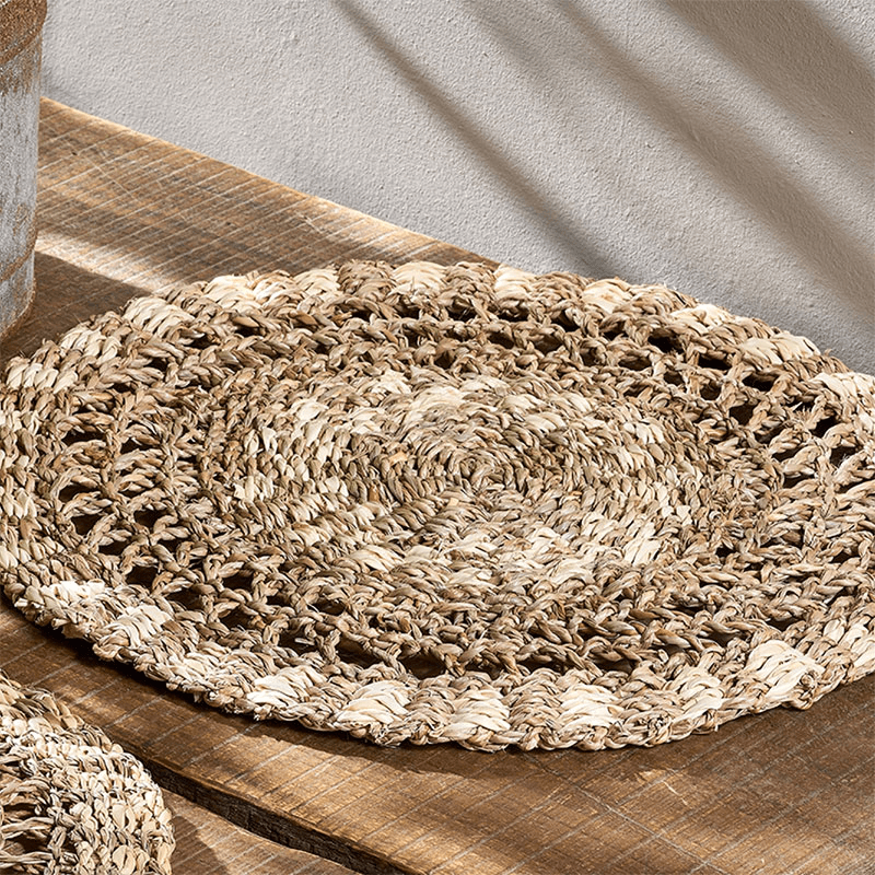 Aarushu Set of 4 Table Mats, D35cm, Natural