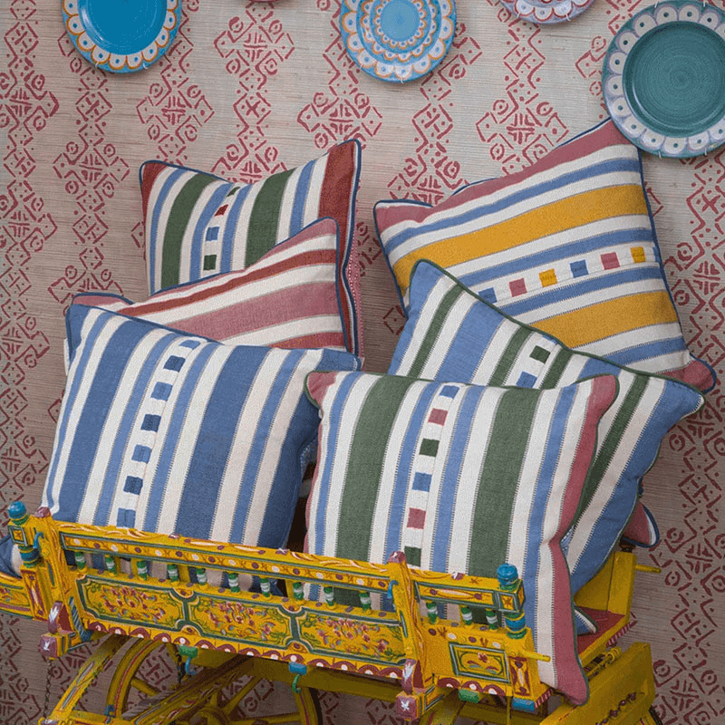 Raya Cushion, 50 x 50cm, Blue Yellow