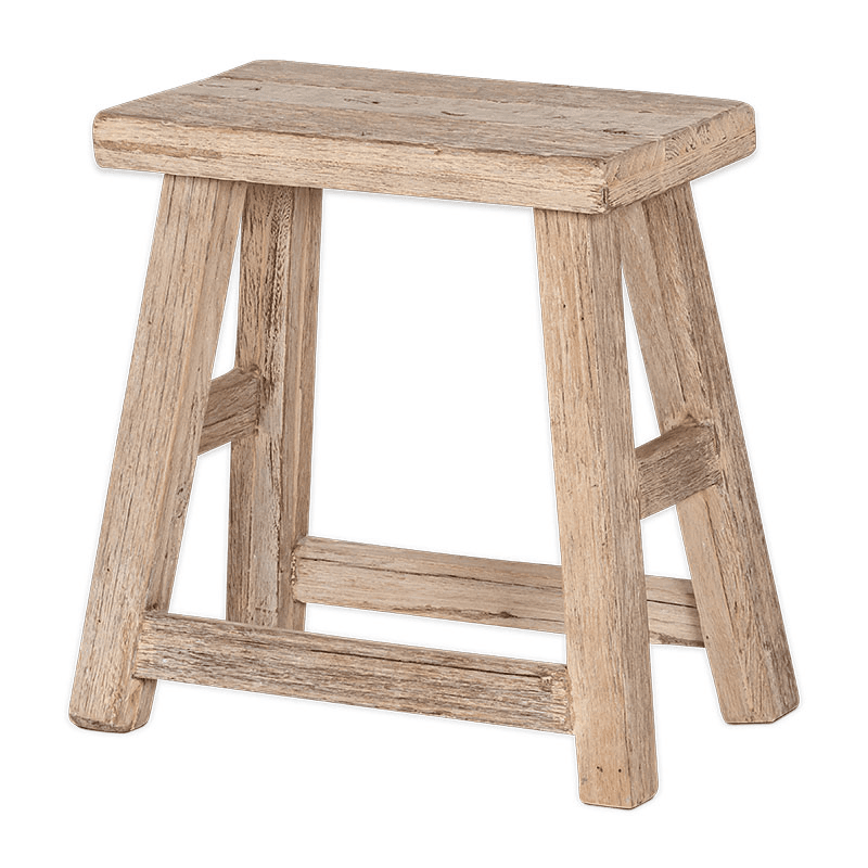 Ibo Reclaimed Wood Low Stool, Natural