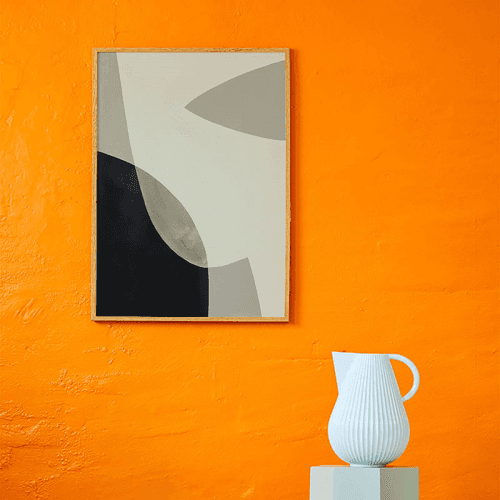 Image showing the Simplicity 01 Framed Print, 50 x 70cm, Grey product.