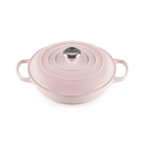 Image showing the Signature Cast Iron Shallow Casserole, 30cm, Shell Pink product.