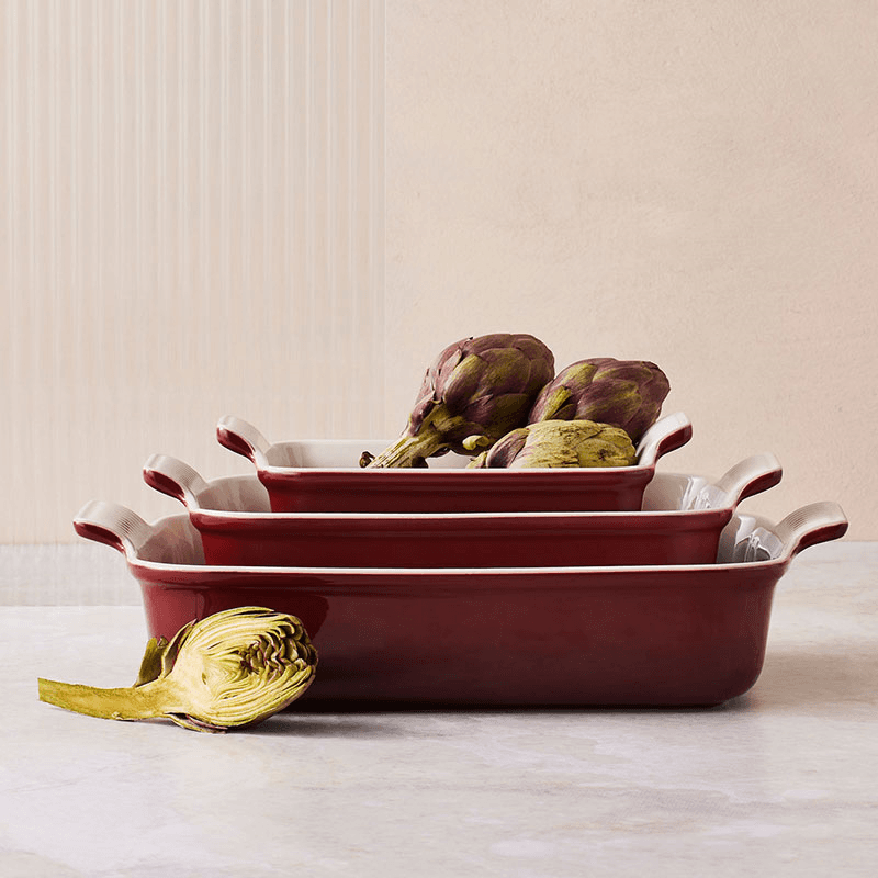 Stoneware Heritage Rectangular Dish, 26cm, Garnet