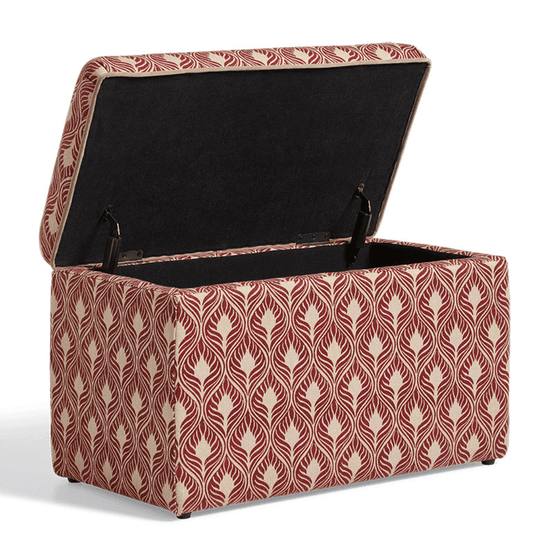 Carena Upholstered Trunk, H46cm x W70cm x D38cm, Red Garnet