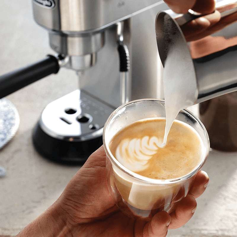 Dedica Arte Manual Coffee Machine, Silver