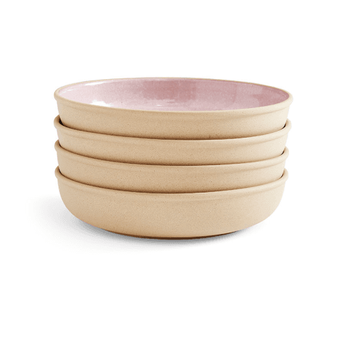 Image showing the Minerals Set of 4 Low Bowls, D22cm, Rose Quartz product.