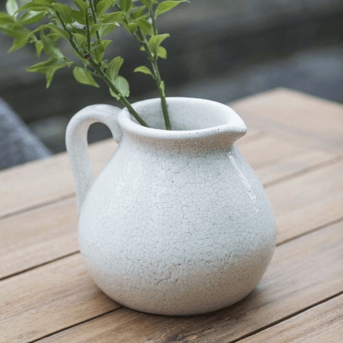 Image showing the Ravello Ceramic flower jug, White product.